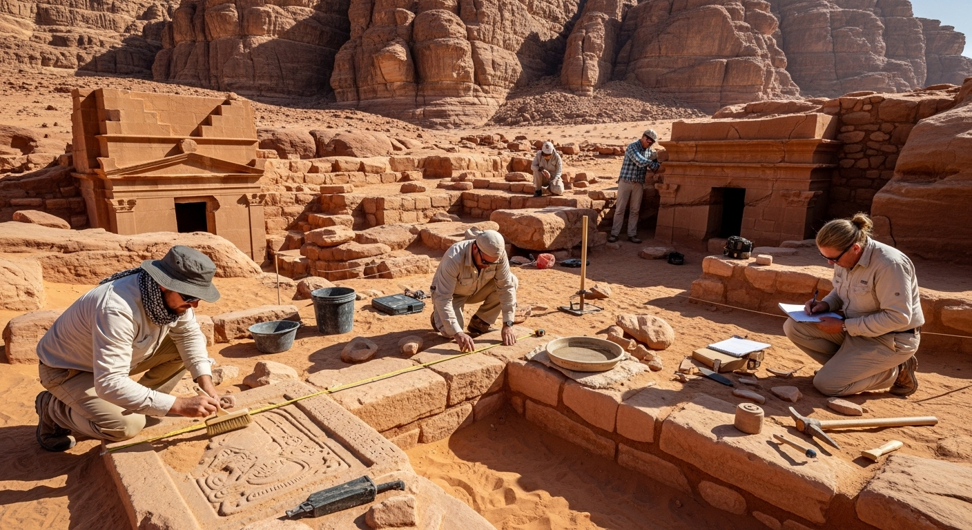 Archaeological excavation at a Nabataean site