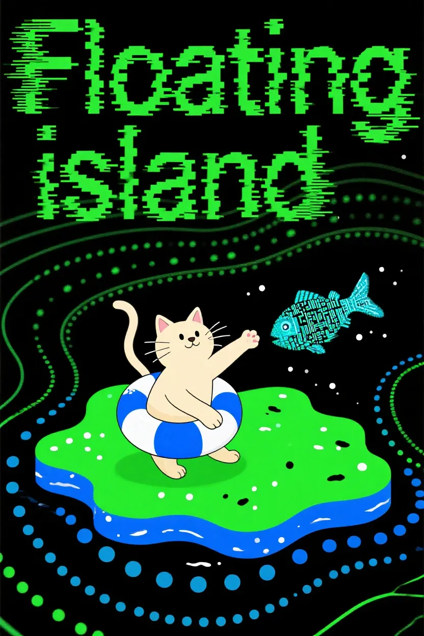 Abstract Floating Island Poster Art