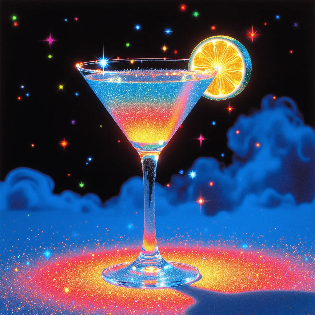 Creative Sparkly Cocktail Illustration